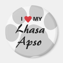 Jag älskar min Lhasa Apso Pawprint Magneter För Kylskåp