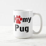 Jag älskar min mops kaffe kopp