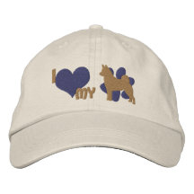 Jag älskar min norska Elkhound broderade hatt