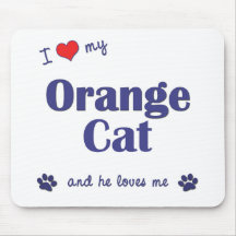 Jag älskar min orange katt (den Male katten) Musmattor