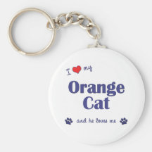 Jag älskar min orange katt (den Male katten) Nyckel Ringar