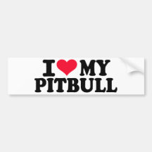 Jag älskar min Pitbull Bildekal