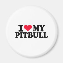 Jag älskar min Pitbull Kylskåpmagneter