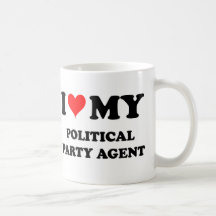 Jag älskar min politiskt partiagent kaffe mugg
