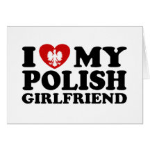 Jag älskar min polska flickvän hälsnings kort