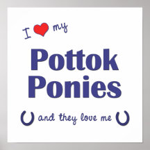Jag älskar min Pottok ponnyer (åtskilliga ponnyer) Affisch