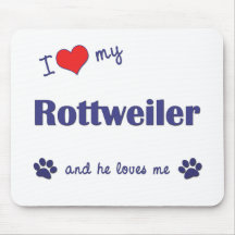Jag älskar min Rottweiler (den Male hunden) Musmatta