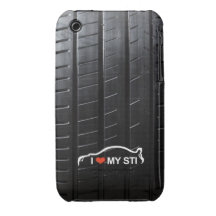 Jag älskar MIN STI på däckdäckmönster iPhone 3 Fodraler