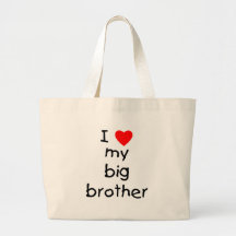 Jag älskar min storebror tote bags