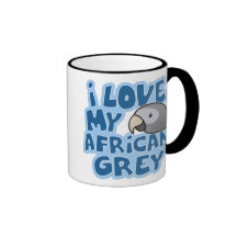 Jag älskar min Timneh afrikanska grå färgmugg