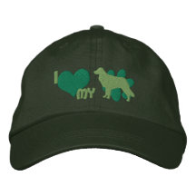 Jag älskar min tolleren broderade hatt (grönt)