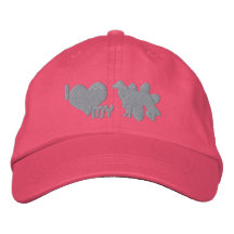 Jag älskar min tolleren broderade hatt (pastell)