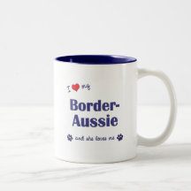 Jag älskar mitt Gräns-Aussie (den kvinnliga hunden Mugg