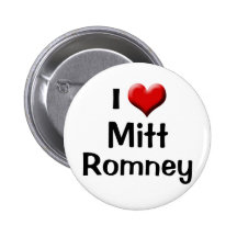 Jag älskar Mitt Romney, röd hjärta knäppas Knapp