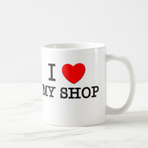 Jag älskar mitt shoppar kaffe koppar