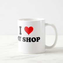Jag älskar mitt shoppar kaffe koppar