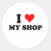 Jag älskar mitt shoppar runda klistermärken
