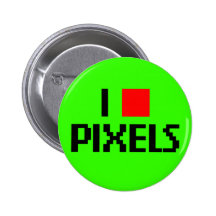 Jag älskar mörka PIXEL Knappar