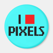 Jag älskar mörka PIXEL Magnet För Kylskåp