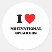 Jag älskar Motivational högtalare Rund Klistermärke