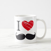 Jag älskar MOUSTACHEN Kaffe Koppar