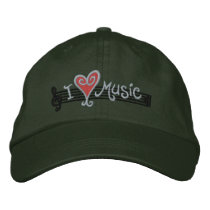 Jag älskar musik broderade kepsar
