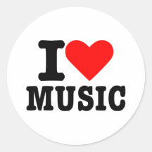 Jag älskar musik klistermärken