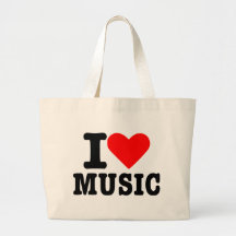 Jag älskar musik tote bags
