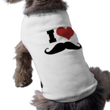 Jag älskar mustasch hund t-shirt