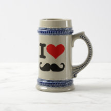 Jag älskar mustasch kaffe kopp