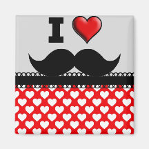 Jag älskar mustaschmoustachen Stache Kylskåpsnagnet