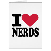 Jag älskar nerds hälsningskort