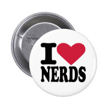 Jag älskar nerds knapp med nål