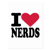 Jag älskar nerds vykort