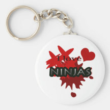 Jag älskar Ninjas Keychain Nyckel Ring
