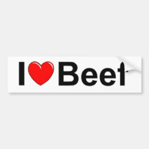 Jag älskar nötkött (för hjärta) bildekaler