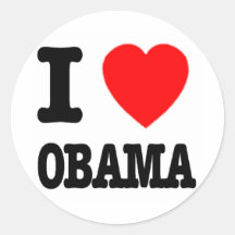 Jag älskar Obama Rund Klistermärke