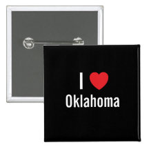 Jag älskar Oklahoma Knappar Med Nål