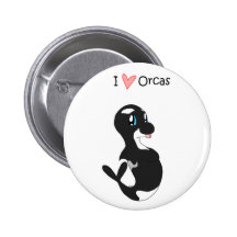Jag älskar Orcas knäppas Knapp Med Nål