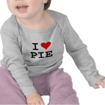 Jag älskar pajen (svart bokstäver) t shirts