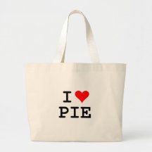Jag älskar pajen (svart bokstäver) tote bag
