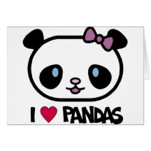 Jag älskar Pandas Hälsnings Kort