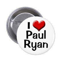 Jag älskar Paul Ryan, röd hjärta knäppas Knappar