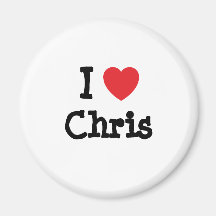 Jag älskar personlig för Chris hjärtaanpassningsba Magnet För Kylskåp
