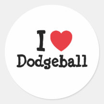 Jag älskar personlig för Dodgeball hjärtaanpassnin Klistermärken