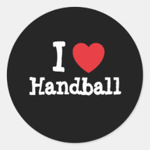 Jag älskar personlig för handbollhjärtaanpassnings rund klistermärke