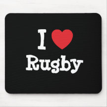 Jag älskar personlig för Rugbyhjärtaanpassningsbar Mus Matta