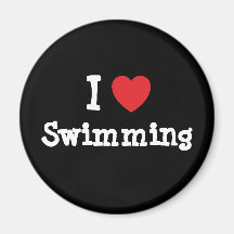 Jag älskar personlig för simninghjärtaanpassningsb magnet för kylskåp