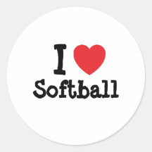 Jag älskar personlig för softballhjärtaanpassnings rund klistermärke