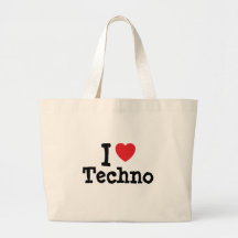 Jag älskar personlig för Techno hjärtaanpassningsb Tygkasse